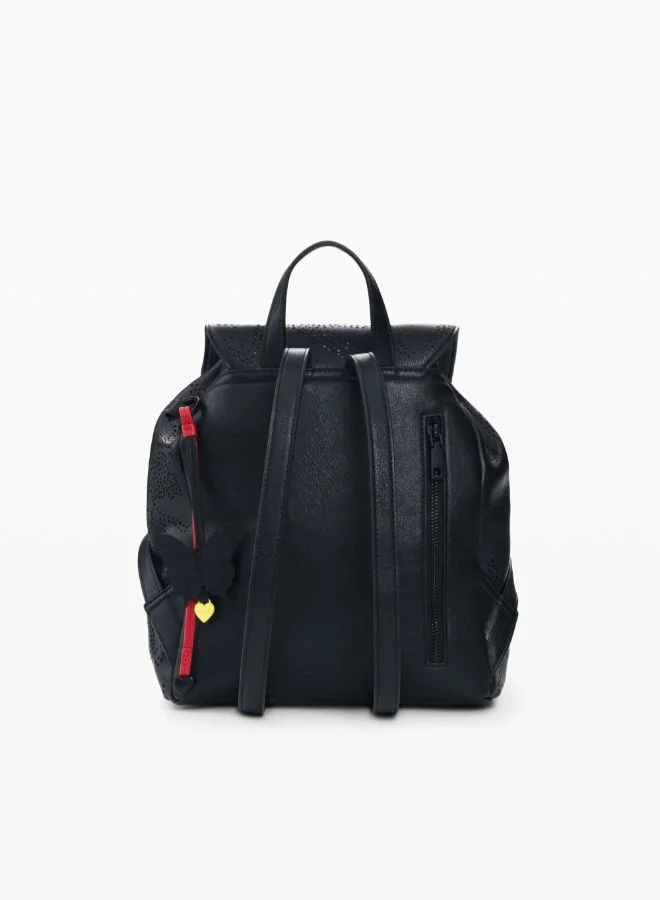 DESIGUAL Black Small Perforated Backpack for Women | Best Price UAE